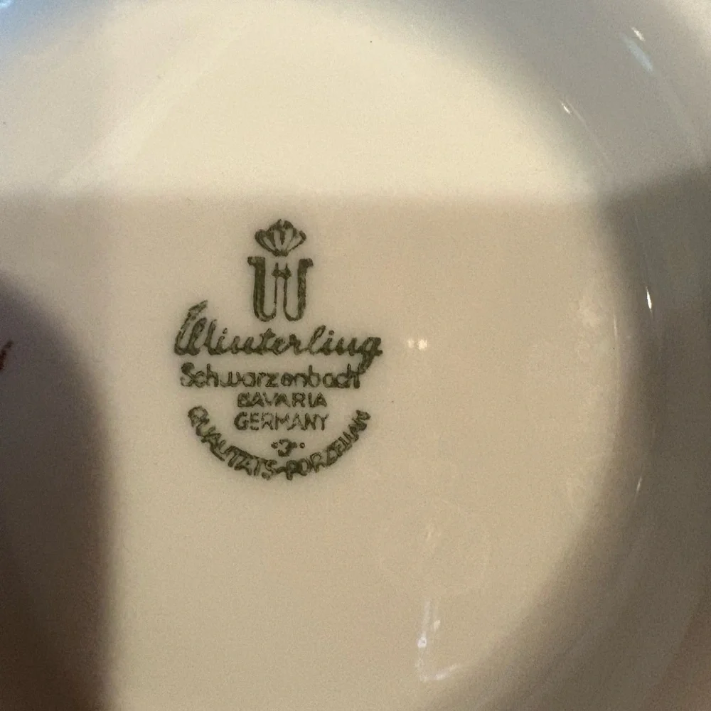 Winterling Bavaria Germany porcelain creamer and sugar set with gold trim